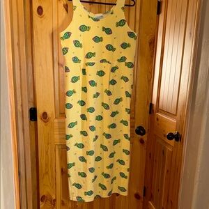 Fresh produce maxi dress size large yellow